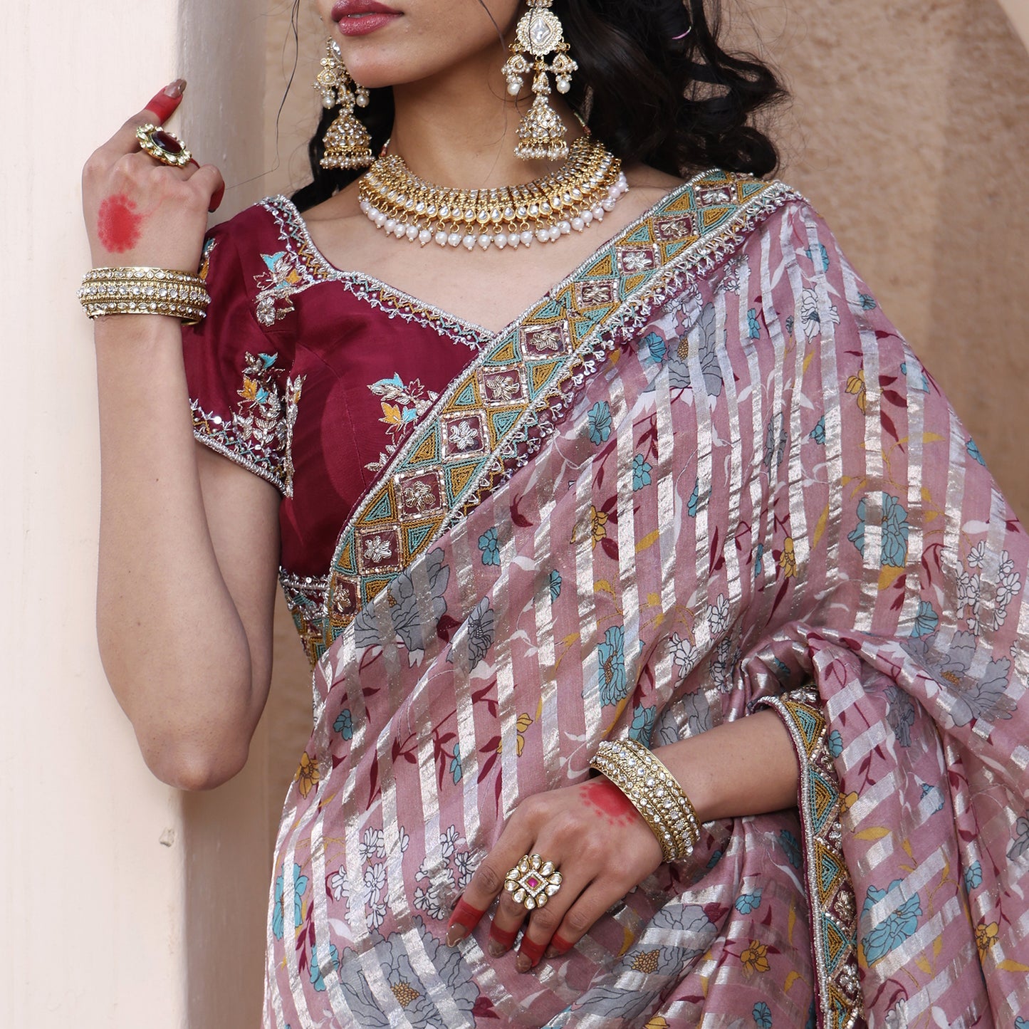 Stripes Banarasi Saree