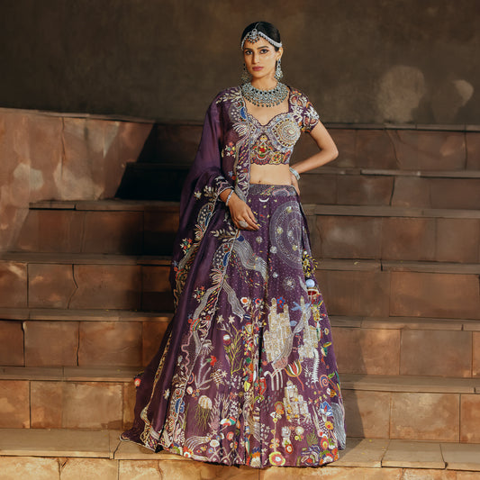 Purple Galaxy Lehenga Set