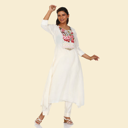 A Line Multifloral Kurta With Pants