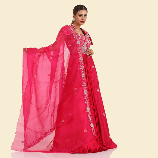 Fuchsia Umbrella Anarkali